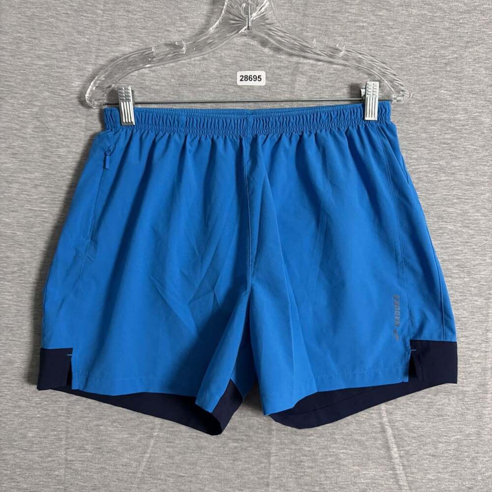 Brooks Men’s Size Medium Blue 5" Inseam Run Happy Activewear Lined Shorts